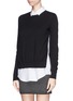 Front View - Click To Enlarge - THEORY - 'Deverlyn' poplin shirt combo cashmere sweater