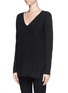 Front View - Click To Enlarge - THEORY - 'Luralay' rib panel wool sweater