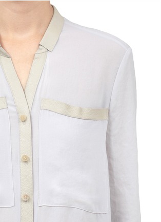 Detail View - Click To Enlarge - HELMUT LANG - Leather-trim blouse