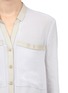 Detail View - Click To Enlarge - HELMUT LANG - Leather-trim blouse