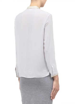 Back View - Click To Enlarge - HELMUT LANG - Leather-trim blouse