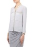 Front View - Click To Enlarge - HELMUT LANG - Leather-trim blouse