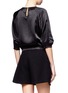 Back View - Click To Enlarge - MO&CO. EDITION 10 - Lace-up detail silk blouse