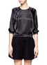 Main View - Click To Enlarge - MO&CO. EDITION 10 - Lace-up detail silk blouse