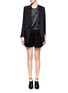 Figure View - Click To Enlarge - MO&CO. EDITION 10 - Lace-up detail silk blouse