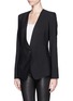 Front View - Click To Enlarge - HELMUT LANG - Collarless fine wool smoking jacket
