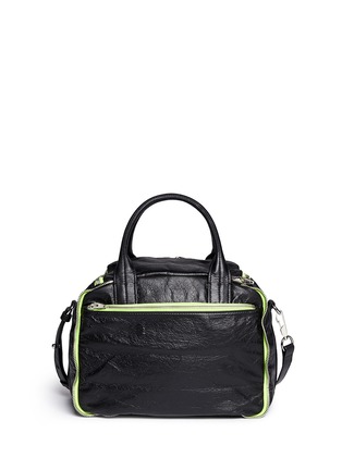 Back View - Click To Enlarge - ALEXANDER WANG - 'Eugene' neon zip leather bag