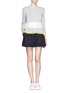 Figure View - Click To Enlarge - SACAI LUCK - Sheer panel lace underlay cardigan