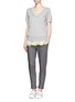 Figure View - Click To Enlarge - SACAI LUCK - Lace underlay knit top