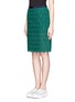 Front View - Click To Enlarge - SACAI LUCK - Floral lace pencil skirt