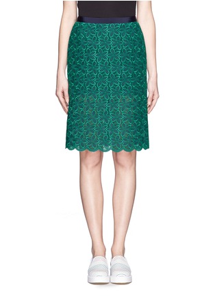 Main View - Click To Enlarge - SACAI LUCK - Floral lace pencil skirt