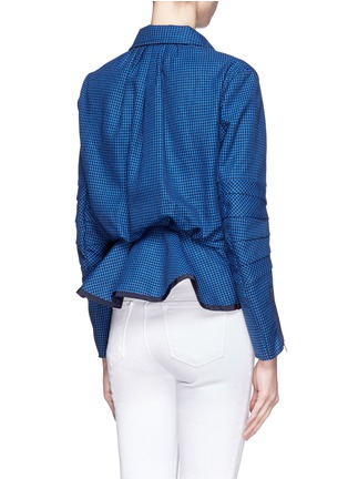 Back View - Click To Enlarge - SACAI LUCK - Houndstooth print cotton biker jacket