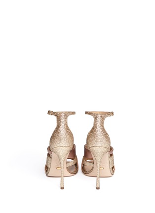Back View - Click To Enlarge - SERGIO ROSSI - Glitter satin sandals