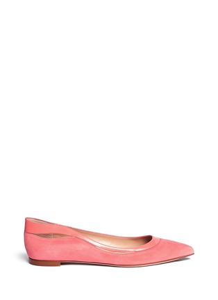 Main View - Click To Enlarge - SERGIO ROSSI - Contrast-trim suede flats
