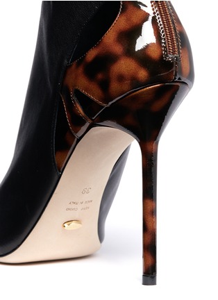 Detail View - Click To Enlarge - SERGIO ROSSI - Tortoiseshell heel cutout leather booties