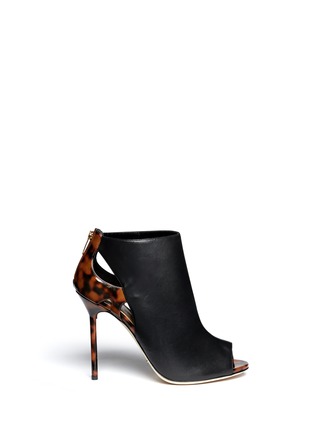 Main View - Click To Enlarge - SERGIO ROSSI - Tortoiseshell heel cutout leather booties