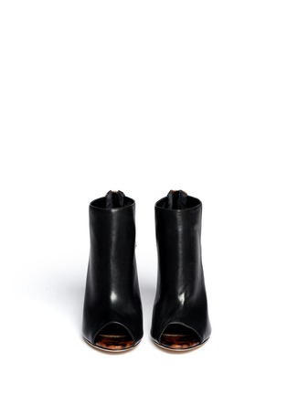 Figure View - Click To Enlarge - SERGIO ROSSI - Tortoiseshell heel cutout leather booties