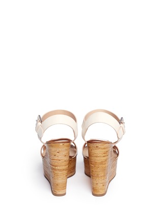 Back View - Click To Enlarge - SERGIO ROSSI - Bamboo platform wedge sandals