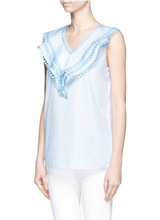 Front View - Click To Enlarge - CHLOÉ - Ruffle tier cotton top