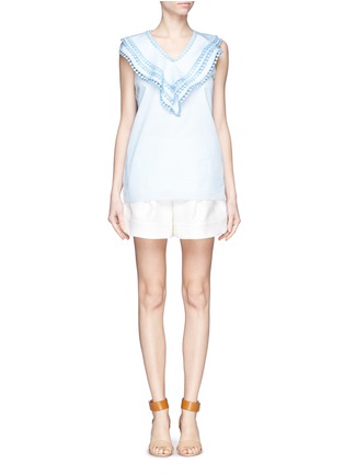 Figure View - Click To Enlarge - CHLOÉ - Ruffle tier cotton top