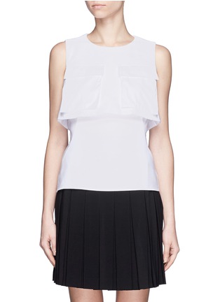 Main View - Click To Enlarge - ALEXANDER MCQUEEN - Large pocket sleeveless layer top