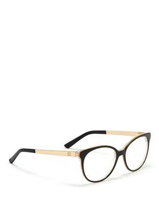 Figure View - Click To Enlarge - GUCCI - Metal arm acetate frame optical glasses
