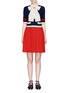 Main View - Click To Enlarge - GUCCI - Bow neck pleated skirt jersey dress