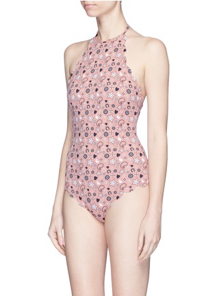 Figure View - Click To Enlarge - MARYSIA - 'Mott' bandana print scalloped one-piece swimsuit