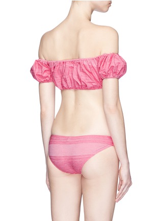 Back View - Click To Enlarge - LISA MARIE FERNANDEZ - 'Leandra' stripe off-shoulder bikini set