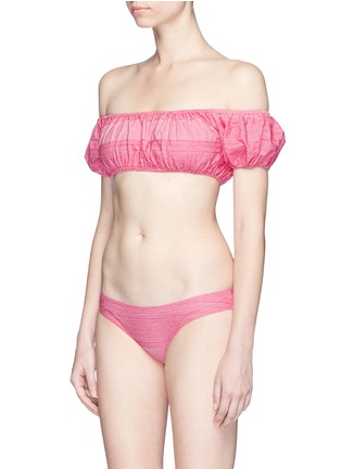 Figure View - Click To Enlarge - LISA MARIE FERNANDEZ - 'Leandra' stripe off-shoulder bikini set