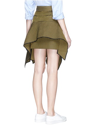 Back View - Click To Enlarge - JINNNN - Asymmetric drape waffle effect skirt