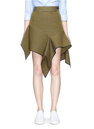 Main View - Click To Enlarge - JINNNN - Asymmetric drape waffle effect skirt
