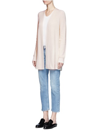 Front View - Click To Enlarge - HELMUT LANG - Cotton-cashmere open front cardigan