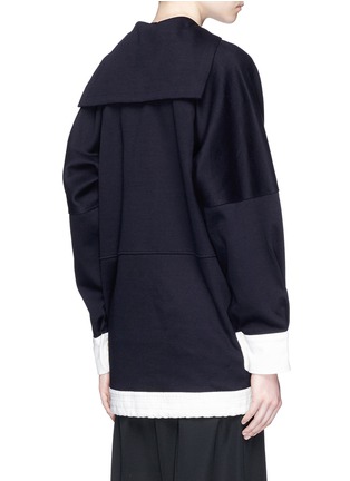 Back View - Click To Enlarge - CHLOÉ - Silk scarf sailor collar oversized sweatshirt