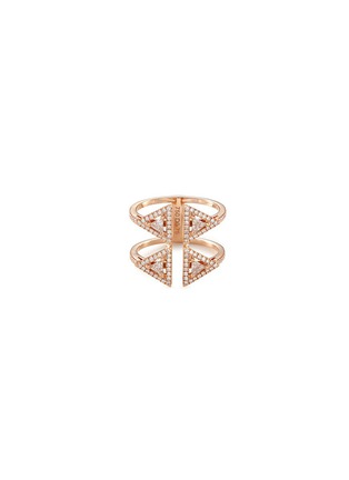Main View - Click To Enlarge - MESSIKA - 'Théa 2 Row' diamond 18k rose gold ring