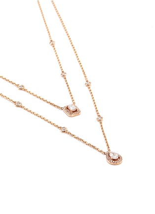 Detail View - Click To Enlarge - MESSIKA - 'My Twin' diamond 18k rose gold tiered necklace
