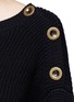 Detail View - Click To Enlarge - CHLOÉ - Button shoulder chunky virgin wool sweater