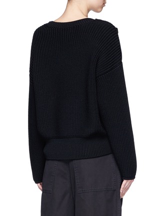 Back View - Click To Enlarge - CHLOÉ - Button shoulder chunky virgin wool sweater