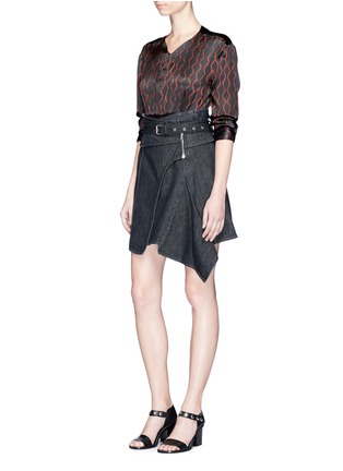 Figure View - Click To Enlarge - ISABEL MARANT - 'Siasi' zigzag print textured silk top