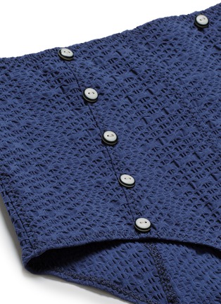 Detail View - Click To Enlarge - LISA MARIE FERNANDEZ - 'Poppy' geometric seersucker knotted bandeau set