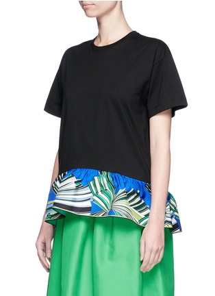 Front View - Click To Enlarge - EMILIO PUCCI - 'Vortici' scarf print ruffle hem T-shirt