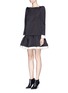 Figure View - Click To Enlarge - MARC JACOBS - Ruffle skirt peaked shoulder drop waist dress