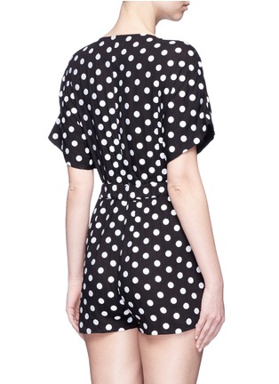 Back View - Click To Enlarge - MARA HOFFMAN - Polka dot embroidered tie front rompers
