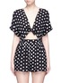 Main View - Click To Enlarge - MARA HOFFMAN - Polka dot embroidered tie front rompers