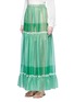 Front View - Click To Enlarge - STELLA MCCARTNEY - 'Elsa' star print Lurex silk maxi skirt