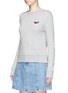 Front View - Click To Enlarge - ÊTRE CÉCILE - 'Frenchie' badge cotton fleece sweatshirt