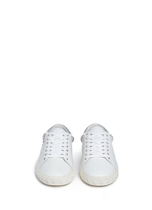 Front View - Click To Enlarge - ASH - Dazed' star stud calfskin leather sneakers