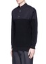 Front View - Click To Enlarge - FFIXXED STUDIOS - Knit front cotton poplin unisex shirt