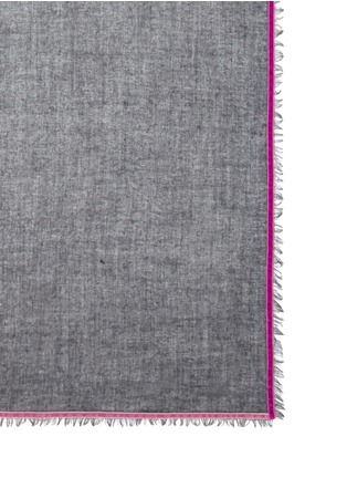 Detail View - Click To Enlarge - FRANCO FERRARI - 'Evans' velvet trim wool-cashmere scarf
