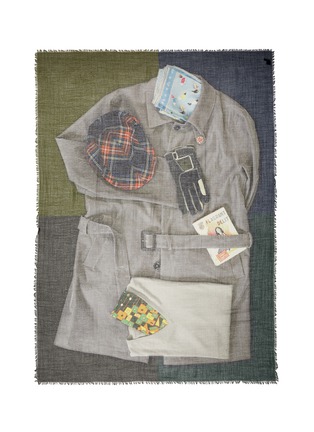 Main View - Click To Enlarge - FRANCO FERRARI - 'Evans Wash' shirt print wool cashmere scarf